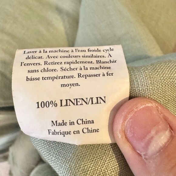 Grae Cove Minimalist 100% Linen Sage Green Midi Women's Dress XXL - Picture 4 of 9